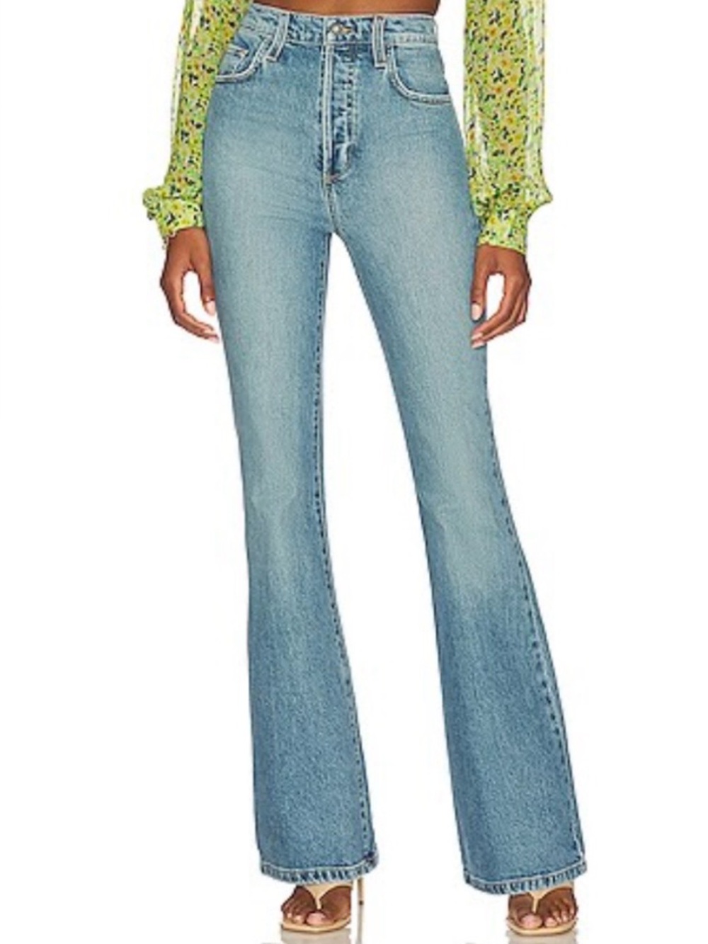 Favorite Daughter Valentina Flair High Rise/ Light Blue High-Rise Flare Jeans